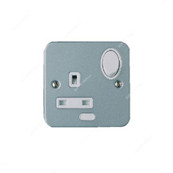 ABB Single Pole Switch Socket, CSOM113, Metal Clad, 1 Gang, 13A