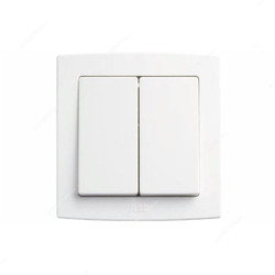 ABB Electrical Switch, AC102, PVC, 2 Gang, 1 Way, 10A