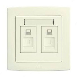 ABB Telephone Socket, AC329, PVC, 2 Gang, CAT 6, RJ45