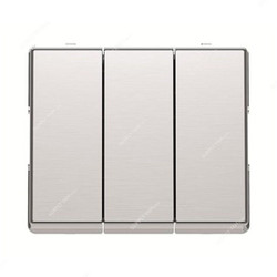 ABB Electrical Switch W/ Wall Plate, AMD10753-ST-plus-AMD5153-ST, Millenium, 3 Gang, 2 Way, 10A