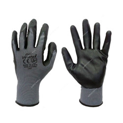 Vaultex Nitrile Coated Safety Gloves, JAF, Size 10, Black and Grey, 12 Pair/Pack