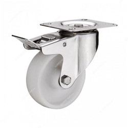 Liemke European Type Double Brake Caster, 18-11-6-13-4-16, Nylon, 80 x 30MM, 100 Kg