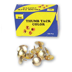 PSI Thumb Tack, PSDPYLP016A, Copper, 100 Pcs/Pack