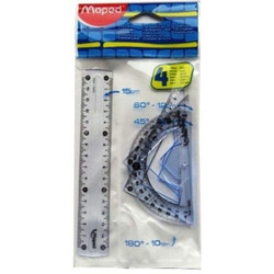 Maped Geometric Cristal Mini Kit, MD-242815, 150MM, Blue, 4PCS