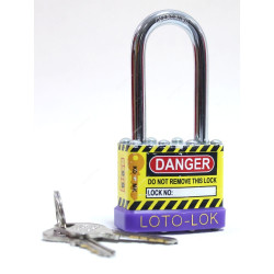 Loto-Lok Lockout Padlock, 2PTPSBKDL47, Steel, 47 x 6MM, Yellow and Blue