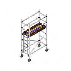 Unique Single Width Scaffolding Tower, USSW-3-20, Aluminium, 3.20 Mtrs, 250 Kg