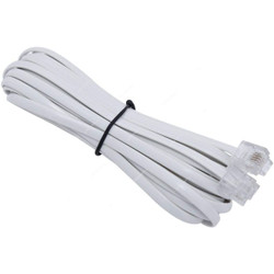 Hightech Telephone Patch Cord, RJ45, 5 Mtrs, White