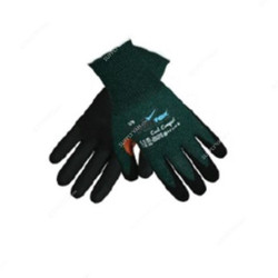 Vaultex Knitted Gloves With Thumb Crotch, ITA, Nitrile Coated, L, Green