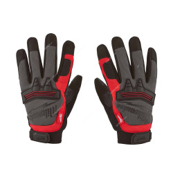 Milwaukee Work Demolition Gloves, 48229733, XL, Black/Red