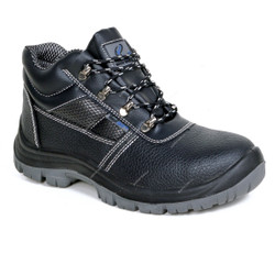 Vaultex High Ankle Steel Toe Safety Shoes, AHV, Leather, Size45, Black