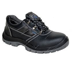 Vaultex High Ankle Steel Toe Safety Shoes, FKM, Leather, Size38, Black