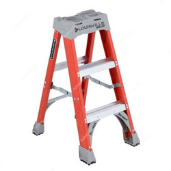 Louisville Step Stool Ladder, FS1503, Fiberglass, 2 Sides, 3 Foot, 136 Kg Weight Capacity