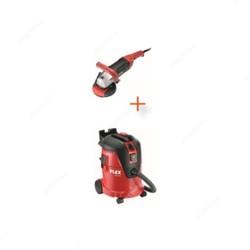 Flex Concrete Angle Grinder With Vacuum Cleaner, LD-18-7-plus-VCE-26, 1800W, 7000RPM, Black/Red