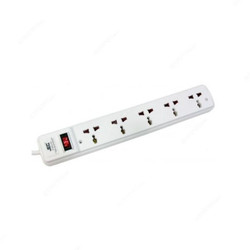 JEC 5 Way Extension Socket, EX-5654-3, 3 Mtrs, White