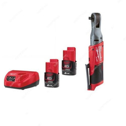 Milwaukee Cordless Impact Ratchet Kit, M12FIR38-202B, Fuel, 3/8 Inch, 12V, 4 Pcs/Pack