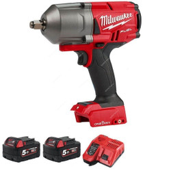 Milwaukee High Torque Impact Wrench Kit, M18ONEFHIWF12-502X, Fuel, 1/2 Inch Drive Size, 18V