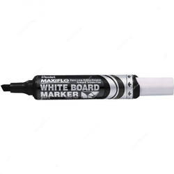 Pentel Maxiflo Whiteboard Marker, MWL6-A, Chisel Tip, Black, 12 Pcs/Pack
