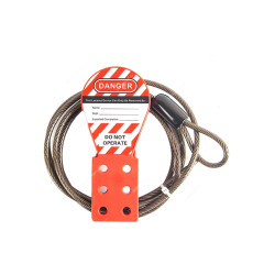 Loto-Lok Cable Lockout, CL-FLX-6FB, 4.8mm x 1.8 Mtrs, Black and Red