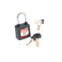 Loto-Lok Three Point Traceability Lockout Padlock, 3PTPNKDMKR40, Nylon and Stainless Steel, 40 x 5MM, Noir