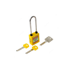 Loto-Lok Three Point Traceability Lockout Padlock, 3PTPYKDMKL80, Nylon and Stainless Steel, 80 x 5MM, Yellow