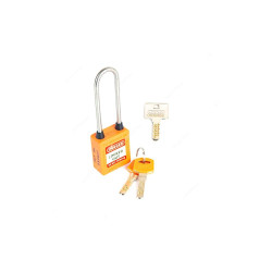 Loto-Lok Three Point Traceability Lockout Padlock, 3PTPOKDMKL80, Nylon and Stainless Steel, 80 x 5MM, Orange