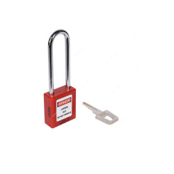Loq-It Contractor Lockout Padlock, PD-LQRDKDS76, Nylon and Chrome Plated Steel, 76 x 6MM, Red