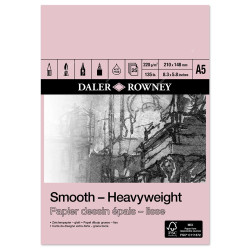 Daler Rowney Heavyweight Cartridge Paper Pad, 403040500, A5, 220 GSM, 25 Sheets, 148.5 x 210MM, White