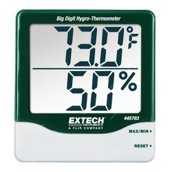 Extech Big Digit Hygro-Thermometer, 445703, -10 to +60 Deg.C