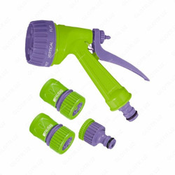 Palisad Water Spray Gun, 651788, ABS Plastic, 7 Mode, Green/Purple, 4 Pcs/Set
