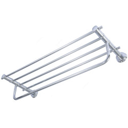 Argent Crystal Double Towel Shelf, 36389, Silver Colour, Brass