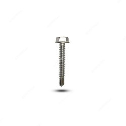 Tuf-Fix Hex Washer Self Drilling Screw, 10x1 Inch, CS, Silver, PK450