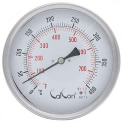 Calcon Bi-Metal Temperature Gauge, CCTE18, 125x200MM, 1/2 Inch, NPT, 0-400 Deg. C