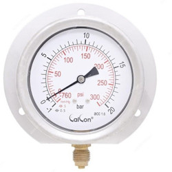 Calcon Pressure Gauge, CC10C, 80MM, 1/4 Inch, BSP, -1-20 Bar
