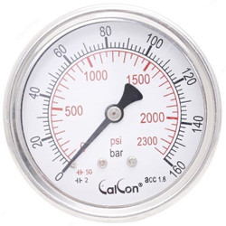 Calcon Pressure Gauge, CC10D, 63MM, 1/4 Inch, NPT, 0-160 Bar