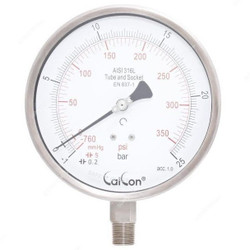 Calcon Pressure Gauge, CC18A, 160MM, 1/2 Inch, NPT, -1-25 Bar