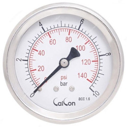 Calcon Pressure Gauge, CC18D, 63MM, 1/4 Inch, NPT, 0-10 Bar
