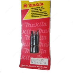 Makita Screwdriver Bit, 798301-5, 45MM, Slotted, PK3