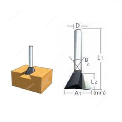 Makita Dovetail Router Bit, 793095-7, 14.5x10MM