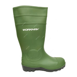 Workman Steel Toe Gumboots, PVC, Green, 10.5UK