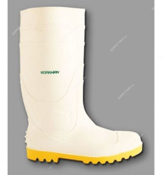 Workman Steel Toe Gumboots, PVC, White, 9.5UK