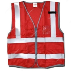 Taha Safety Vest, Sj Solid, Red, XL