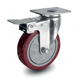 Brake Plate Caster, 078125, Medium Duty, 12.5CM, 100Kg