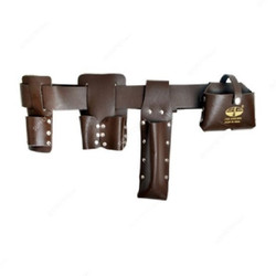 Sci Scaffold Leather Belt With Pocket, MOV, Leather, Brown