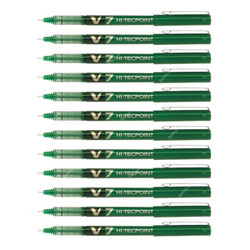 Pilot Rollerball Pen, BX-V7-G, Hi-Tecpoint, 0.7MM, Green, PK12