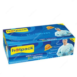 Hotpack Powdered Vinyl Gloves, BVGM, Blue, M, 1000 Pcs/Carton