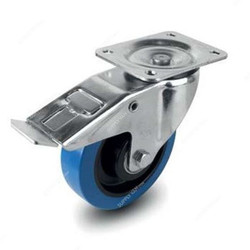 NSF Germany Brake Plate Caster, 25075, Medium Duty, 8CM, 100KG