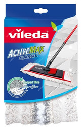 Vileda Flat Floor Mop Refill, VLFC141002, Active Max, Cotton Fiber, Trapezoid Shape