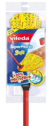 Vileda Floor Mop W/ Stick, VLFC141751, Supermocio, Soft, Yellow
