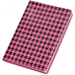 FIS 5MM Square Lines Notebook with PVC Soft Cover, FSNBP5A7100BKPI, 74 x 105MM, 100 Pages, Black and Pink