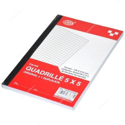 FIS 5MM Square French Duplicate Book, FSDUA550F, 148 x 210MM, 50 Pages, Red